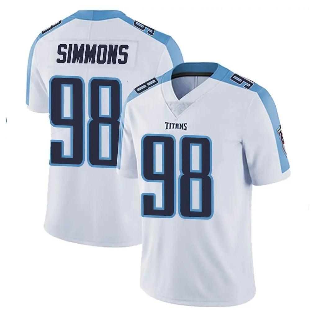 Blackjersey T.Titans #98 Jeffery Simmons Player White Limited Vapor Untouchable Home Game Stitched Jerseys