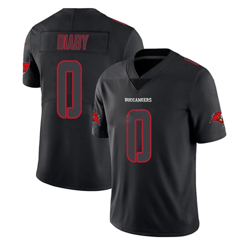 Blackjersey TB.Buccaneers #0 Yaya Diaby Player Black Impact Limited Home Game Stitched Jerseys
