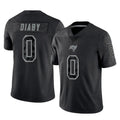 Blackjersey TB.Buccaneers #0 Yaya Diaby Player Black Reflective Limited Home Game Stitched Jerseys