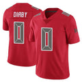 Blackjersey TB.Buccaneers #0 Yaya Diaby Player Red Limited Color Rush Home Game Stitched Jerseys