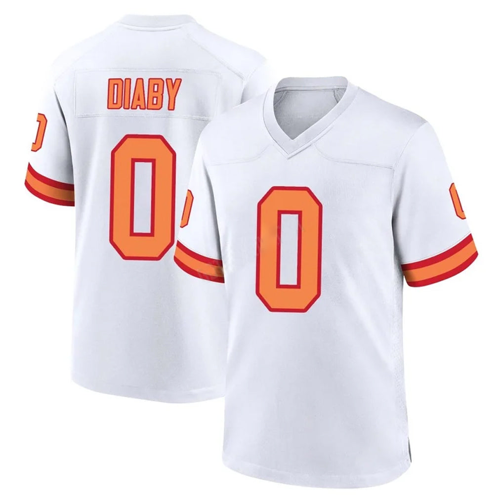 Blackjersey TB.Buccaneers #0 Yaya Diaby Player White '76 Home Game Stitched Jerseys