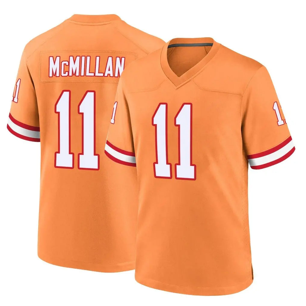 Blackjersey TB.Buccaneers #11 Jalen McMillan Player Orange Throwback Home Game Stitched Jerseys