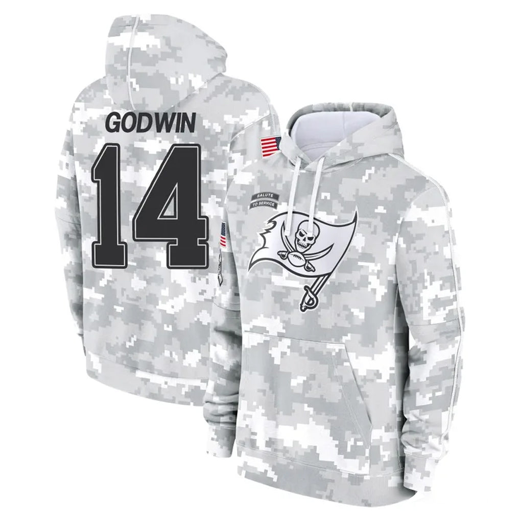 Blackjersey TB.Buccaneers #14 Chris Godwin Jr. Player Arctic Camo Limited Salute to Service Pullover Hoodies Game Stitched Jerseys