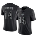 Blackjersey TB.Buccaneers #14 Chris Godwin Jr. Player Black Reflective Limited Home Game Stitched Jerseys