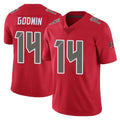 Blackjersey TB.Buccaneers #14 Chris Godwin Jr. Player Red Limited Color Rush Home Game Stitched Jerseys