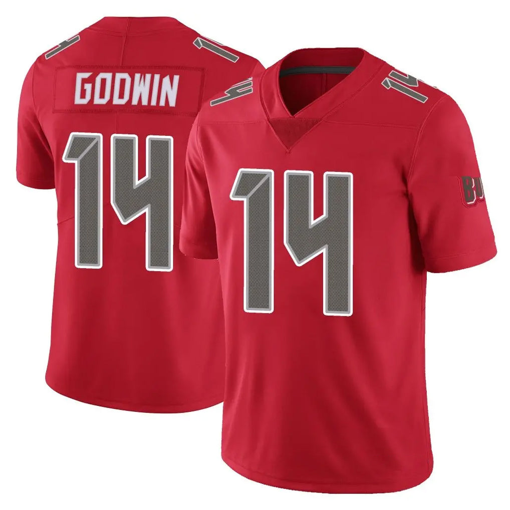 Blackjersey TB.Buccaneers #14 Chris Godwin Jr. Player Red Limited Color Rush Home Game Stitched Jerseys
