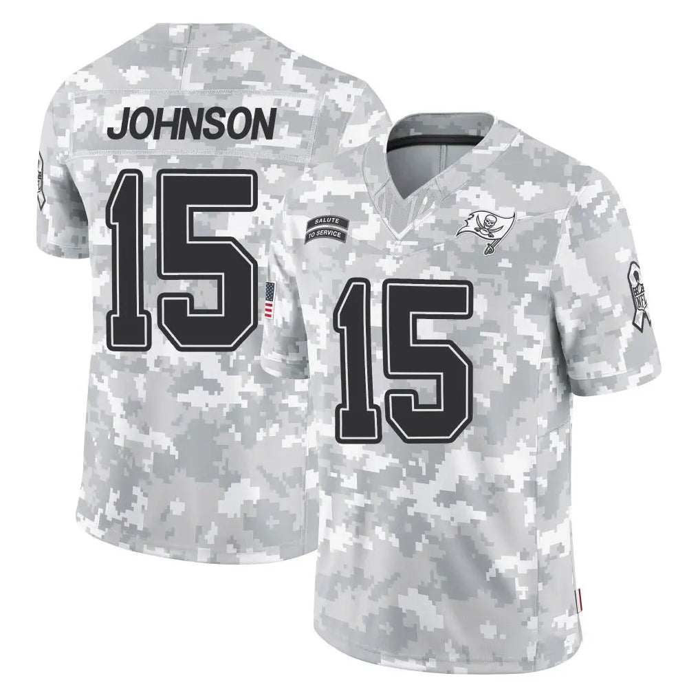 Blackjersey TB.Buccaneers #15 Tez Johnson Player Arctic Camo Limited Salute To Service Home Game Stitched Jerseys