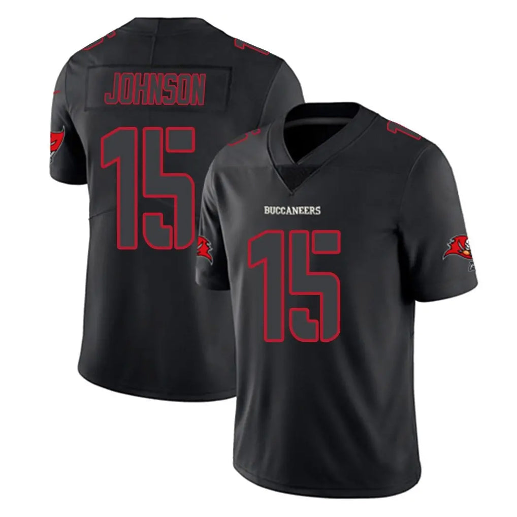 Blackjersey TB.Buccaneers #15 Tez Johnson Player Black Impact Limited Home Game Stitched Jerseys
