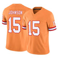 Blackjersey TB.Buccaneers #15 Tez Johnson Player Orange Limited Vapor F.U.S.E. Home Game Stitched Jerseys
