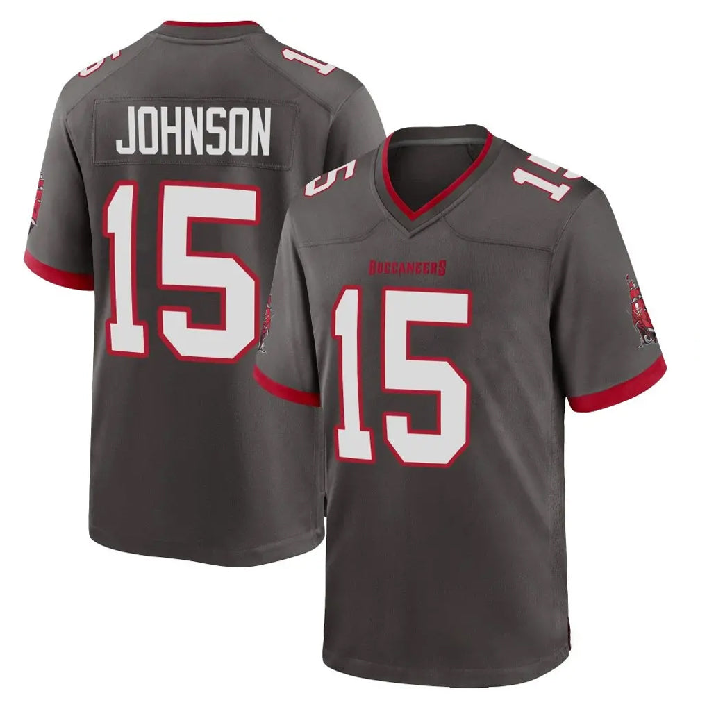 Blackjersey TB.Buccaneers #15 Tez Johnson Player Pewter Alternate Home Game Stitched Jerseys