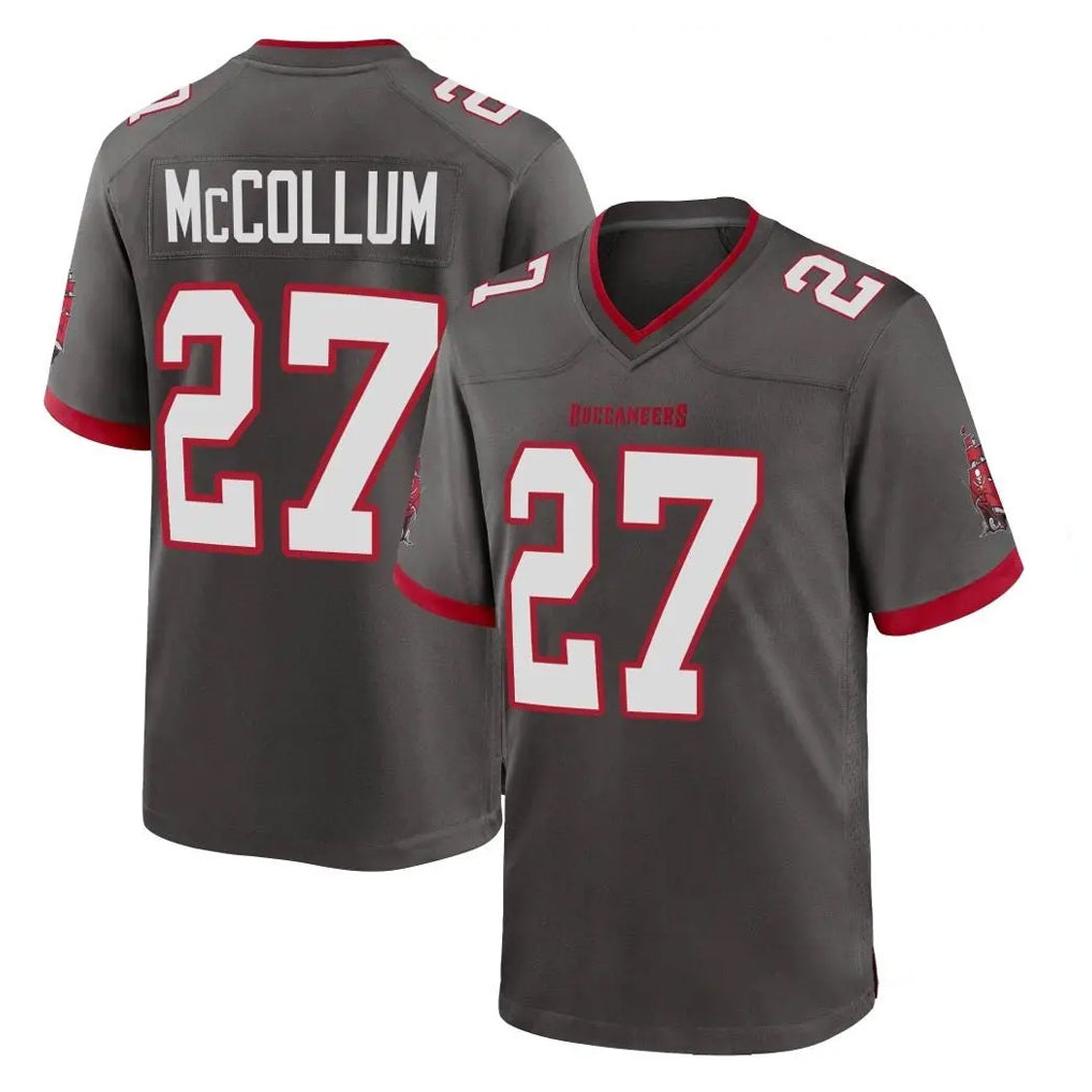 Blackjersey TB.Buccaneers #27 Zyon McCollum Player Pewter Alternate Home Game Stitched Jerseys