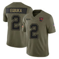 Blackjersey TB.Buccaneers #2 Emeka Egbuka Player Olive 2025 Salute To Service Limited Home Game Stitched Jerseys
