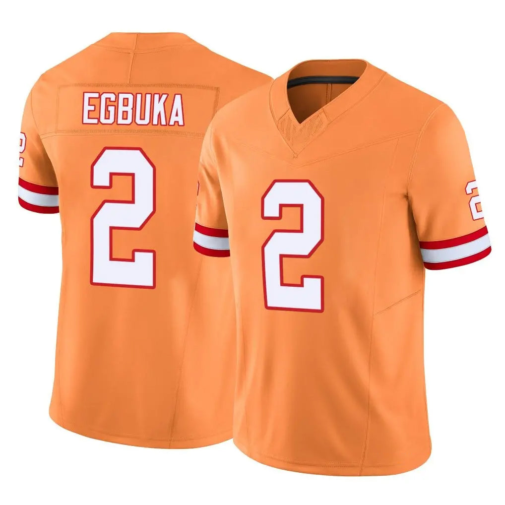 Blackjersey TB.Buccaneers #2 Emeka Egbuka Player Orange Throwback Home Game Stitched Jerseys