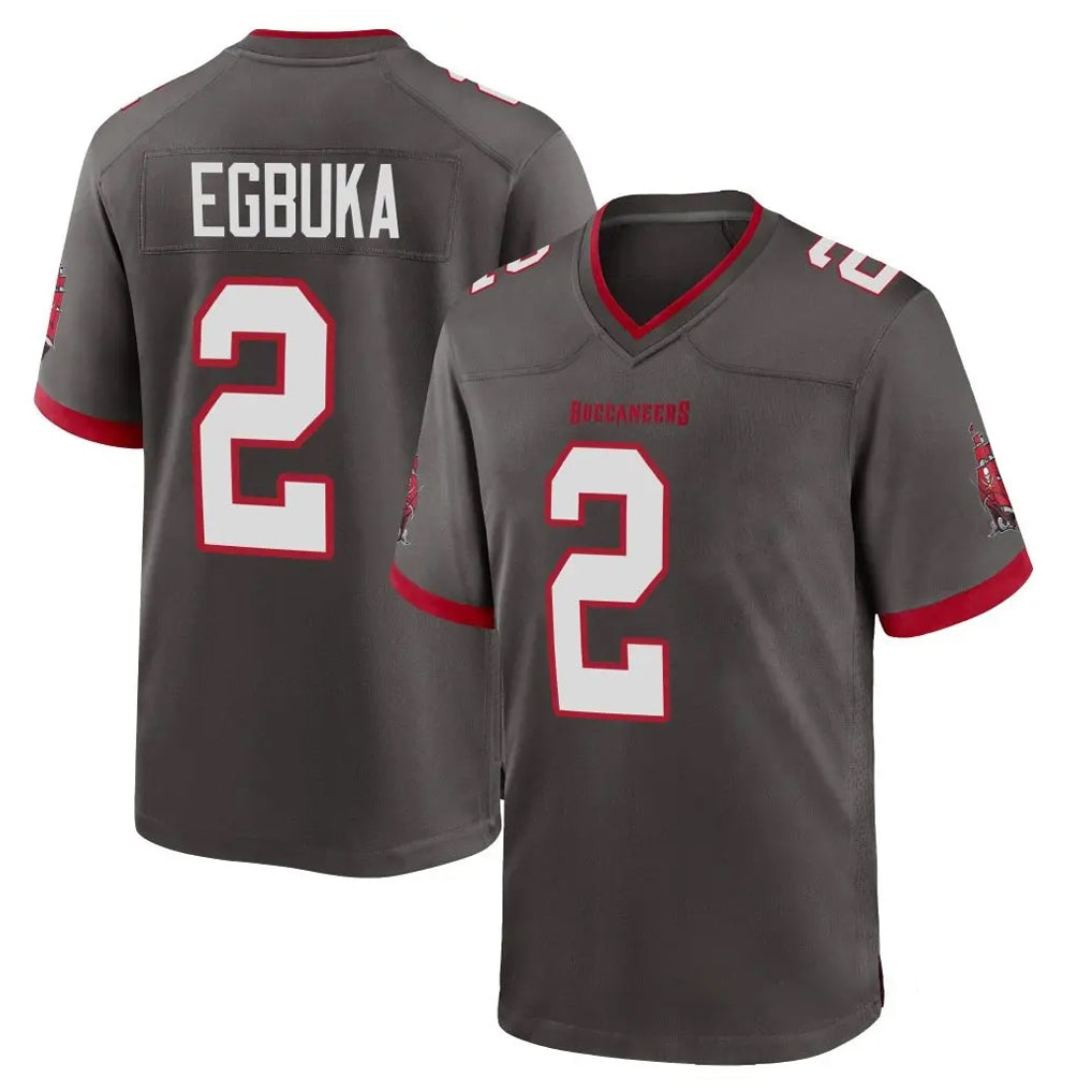 Blackjersey TB.Buccaneers #2 Emeka Egbuka Player Pewter Alternate Home Game Stitched Jerseys