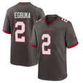Blackjersey TB.Buccaneers #2 Emeka Egbuka Player Pewter Alternate Home Game Stitched Jerseys