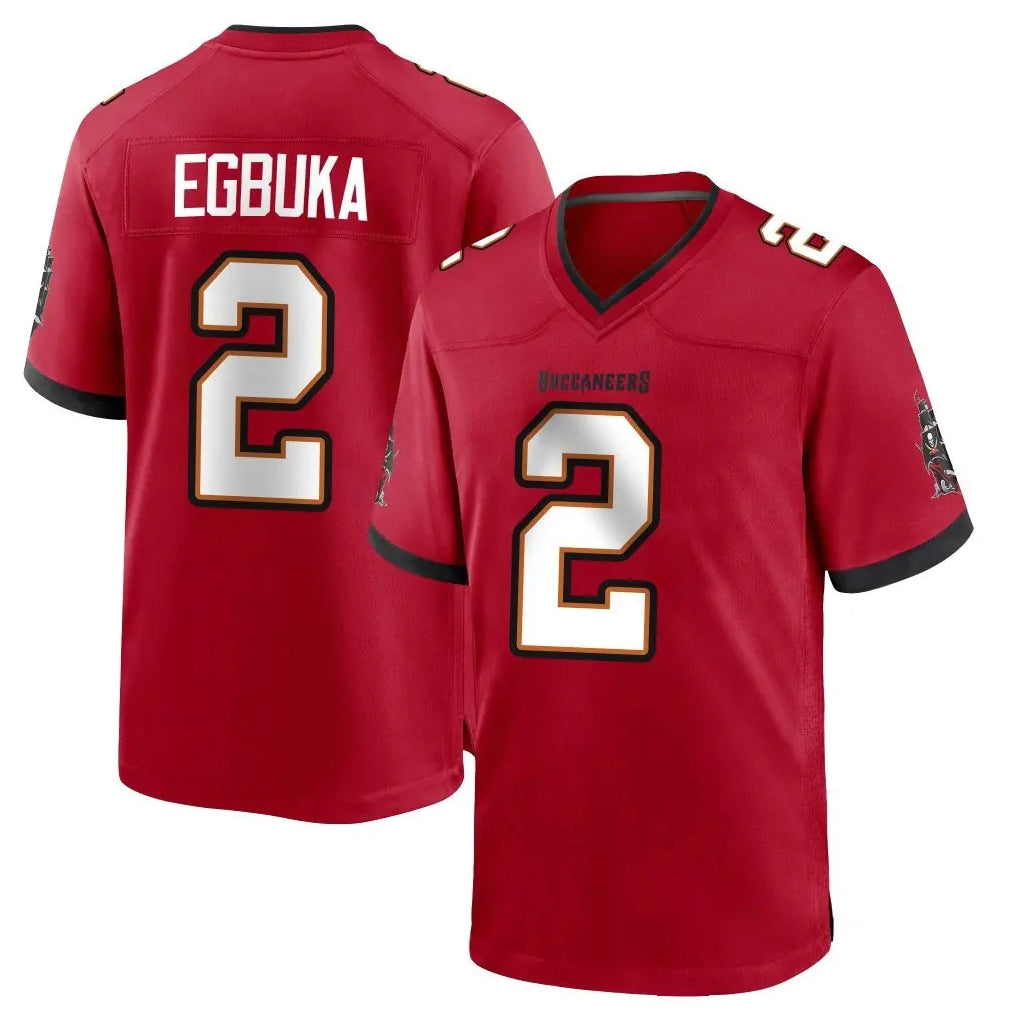 Blackjersey TB.Buccaneers #2 Emeka Egbuka Player Red Home Game Stitched Jerseys