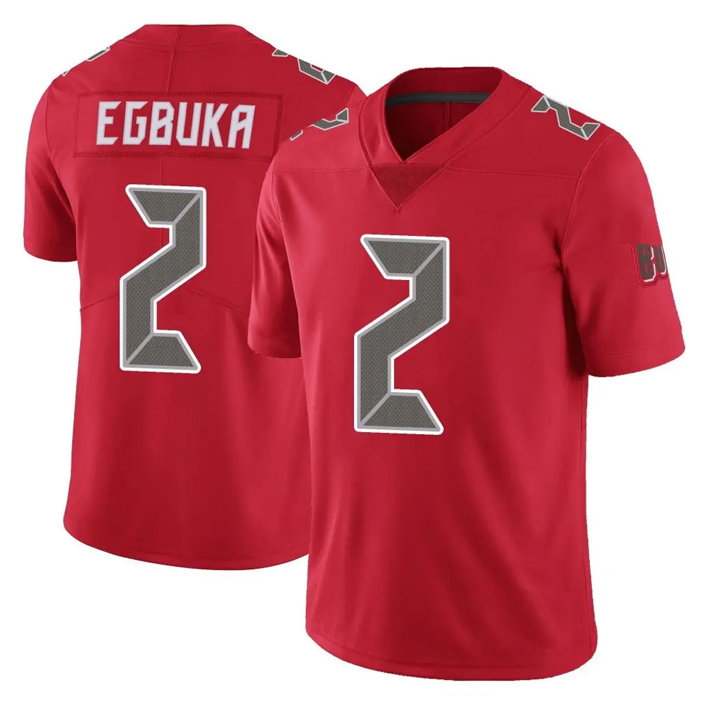 Blackjersey TB.Buccaneers #2 Emeka Egbuka Player Red Limited Color Rush Home Game Stitched Jerseys