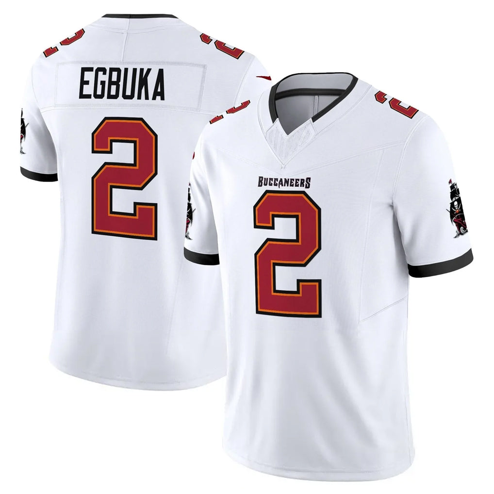 Blackjersey TB.Buccaneers #2 Emeka Egbuka Player White Limited Vapor F.U.S.E. Home Game Stitched Jerseys