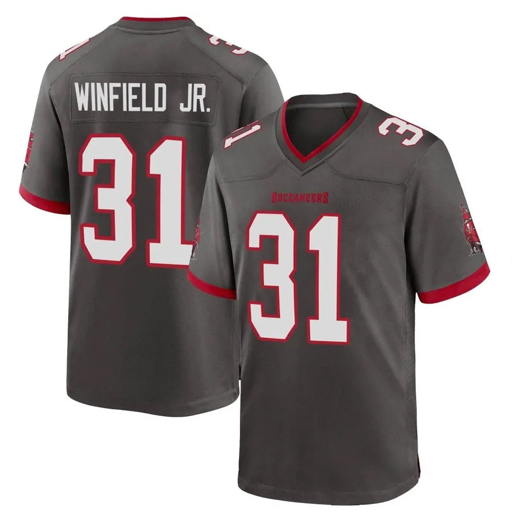 Blackjersey TB.Buccaneers #31 Antoine Winfield Jr. Player Pewter Alternate Home Game Stitched Jerseys