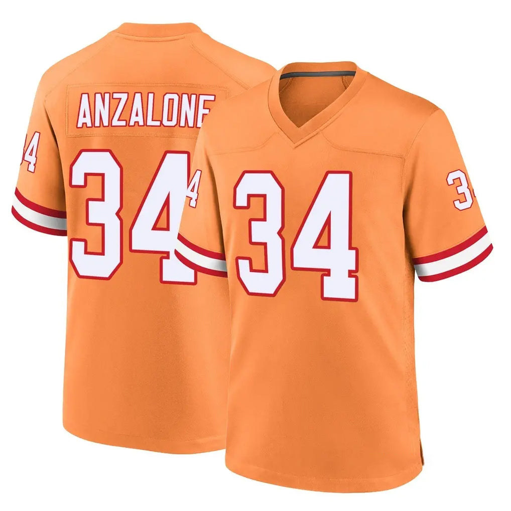 Blackjersey TB.Buccaneers #34 Alex Anzalone Player Orange Throwback Home Game Stitched Jerseys