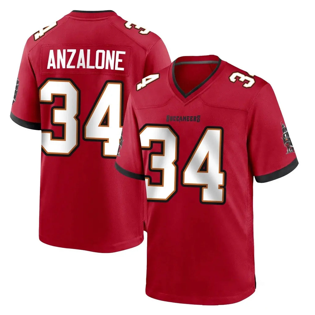 Blackjersey TB.Buccaneers #34 Alex Anzalone Player Red Home Game Stitched Jerseys