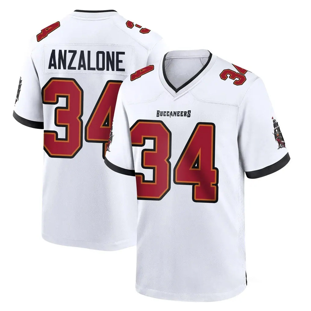 Blackjersey TB.Buccaneers #34 Alex Anzalone Player White Home Game Stitched Jerseys