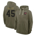 Blackjersey TB.Buccaneers #45 Josiah Trotte Player Olive Salute to Service Pullover Hoodies Limited Stitched Jerseys