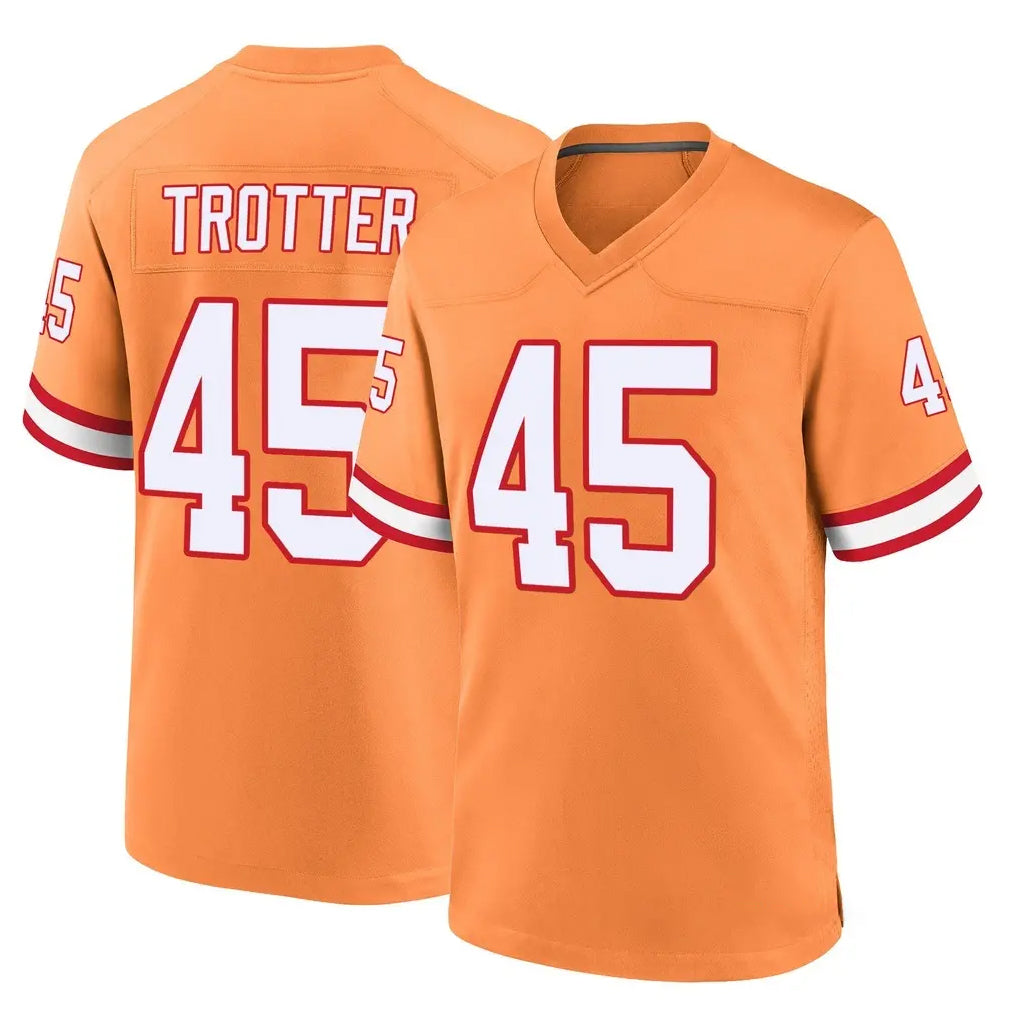 Blackjersey TB.Buccaneers #45 Josiah Trotte Player Orange Throwback Home Game Stitched Jerseys