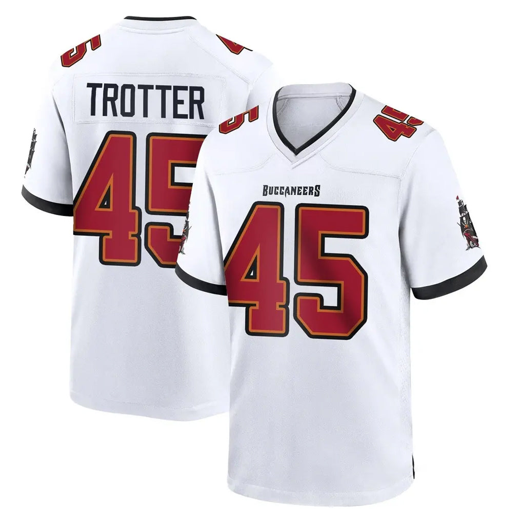Blackjersey TB.Buccaneers #45 Josiah Trotte Player White Home Game Stitched Jerseys