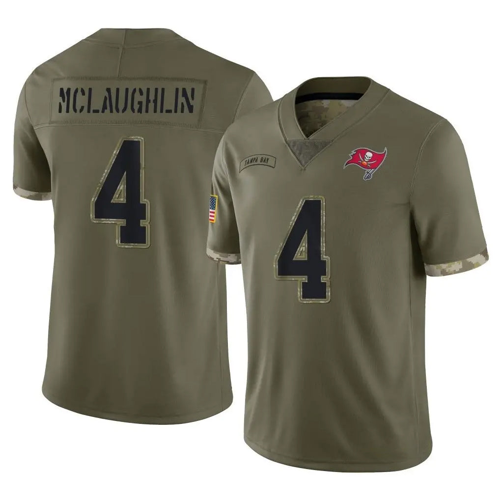 Blackjersey TB.Buccaneers #4 Chase McLaughlin Player Olive Limited Salute To Service Home Game Stitched Jerseys