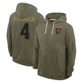 Blackjersey TB.Buccaneers #4 Chase McLaughlin Player Olive Salute to Service Pullover Hoodies Limited Stitched Jerseys