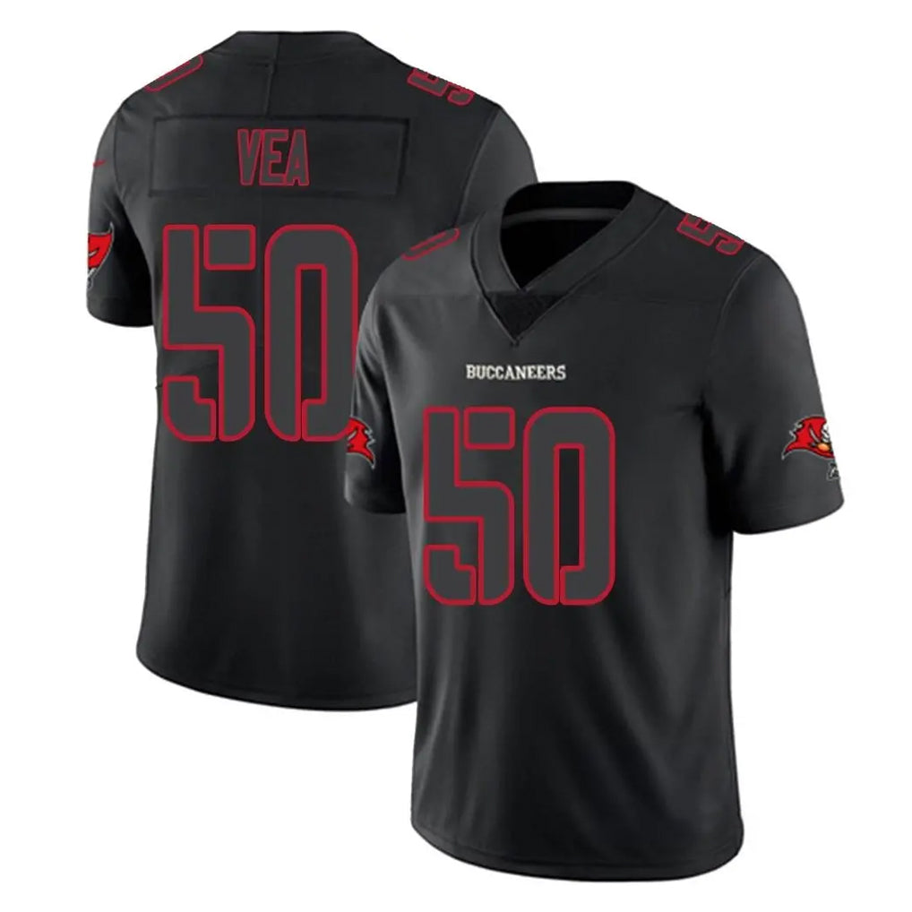 Blackjersey TB.Buccaneers #50 Vita Vea Player Black Impact Limited Home Game Stitched Jerseys