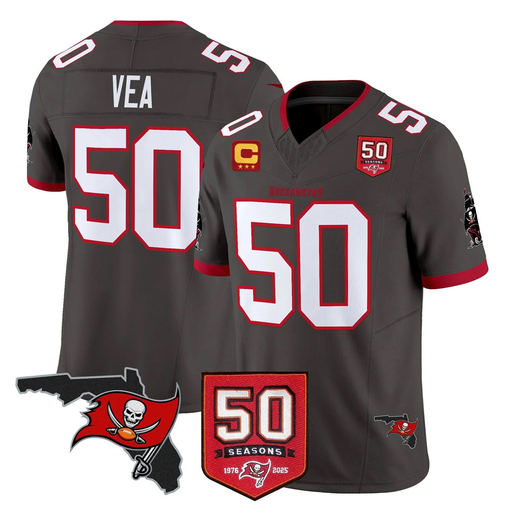 Blackjersey TB.Buccaneers #50 Vita Vea Player Pewter Limited 2026 Season Vapor F.U.S.E. Home Game Stitched Jerseys