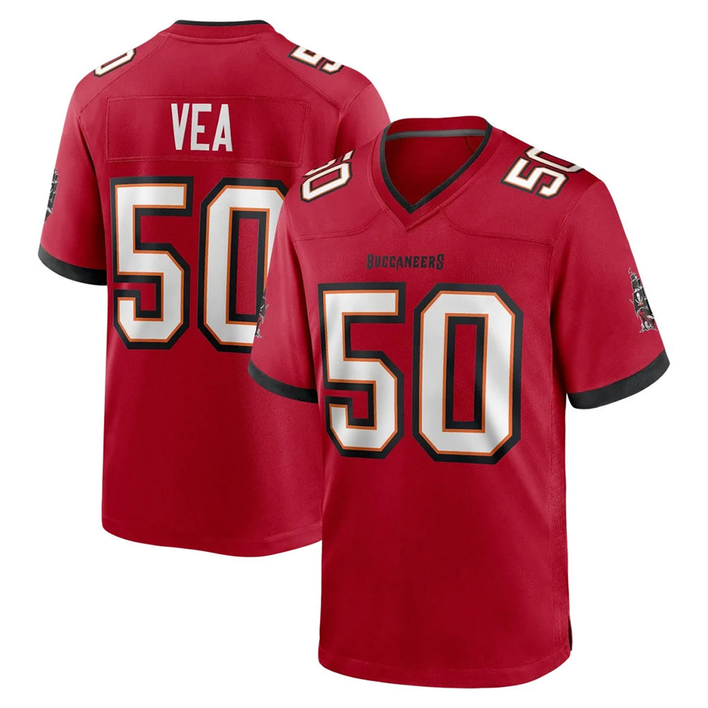 Blackjersey TB.Buccaneers #50 Vita Vea Player Red Home Game Stitched Jerseys