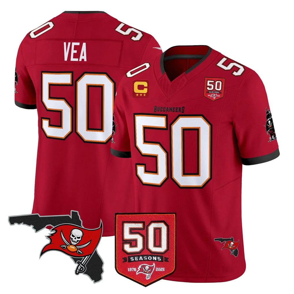 Blackjersey TB.Buccaneers #50 Vita Vea Player Red Limited 2026 Season Vapor F.U.S.E. Home Game Stitched Jerseys