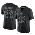 Blackjersey TB.Buccaneers #62 Graham Barton Player Black Reflective Limited Home Game Stitched Jerseys