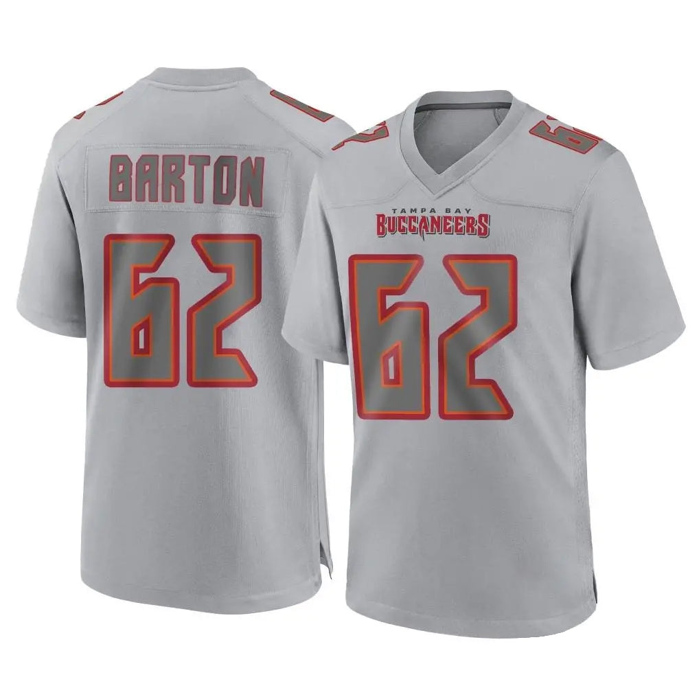 Blackjersey TB.Buccaneers #62 Graham Barton Player Gray Atmosphere Fashion Home Game Stitched Jerseys