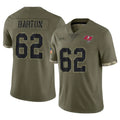 Blackjersey TB.Buccaneers #62 Graham Barton Player Olive Limited Salute To Service Home Game Stitched Jerseys