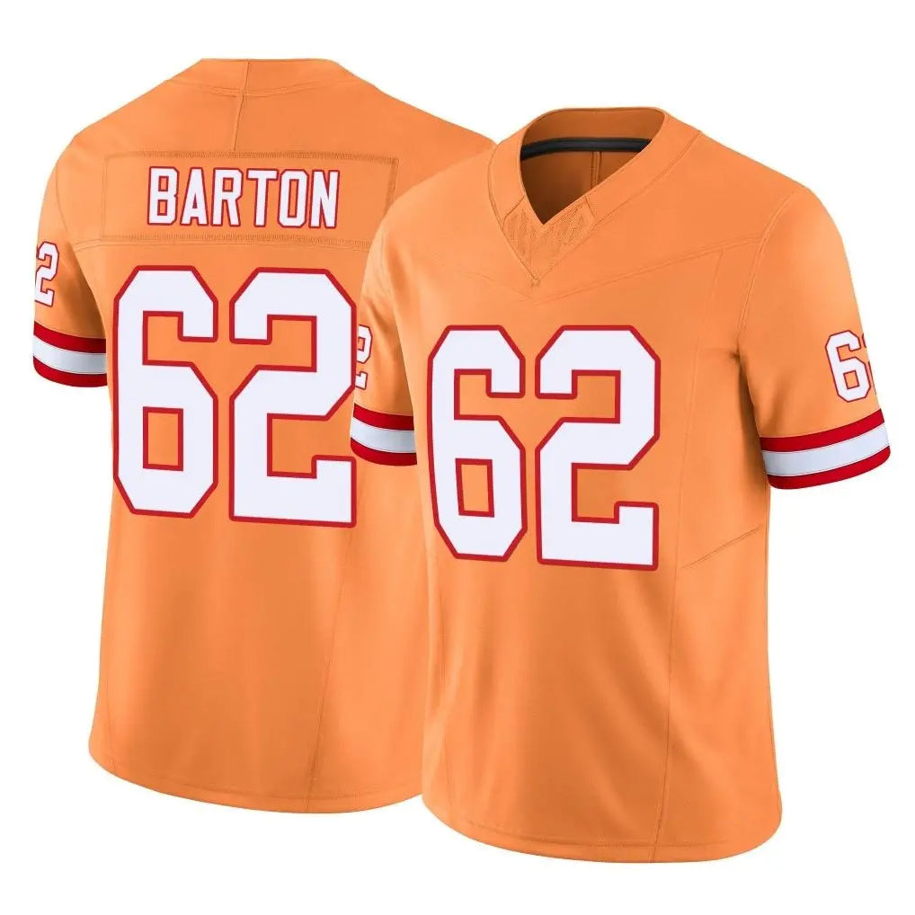 Blackjersey TB.Buccaneers #62 Graham Barton Player Orange Limited Vapor F.U.S.E. Home Game Stitched Jerseys