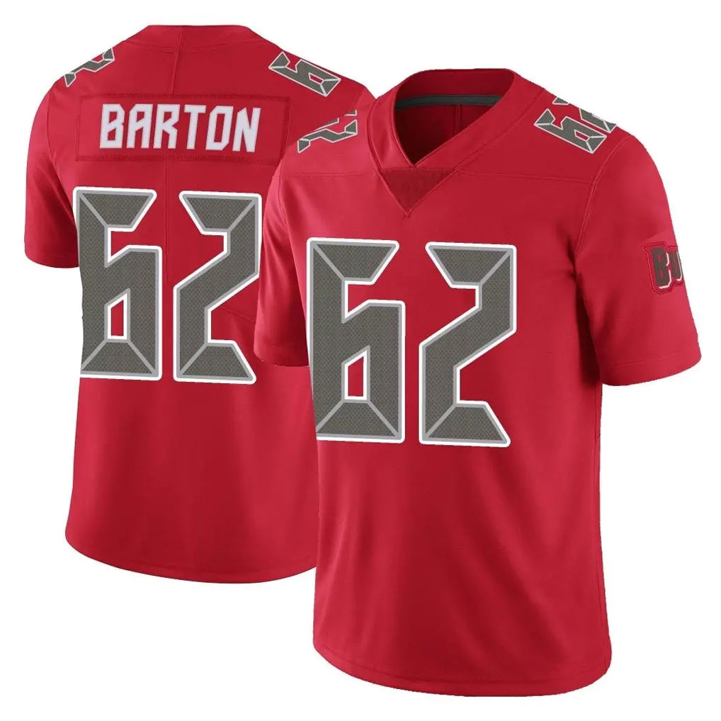 Blackjersey TB.Buccaneers #62 Graham Barton Player Red Limited Color Rush Home Game Stitched Jerseys