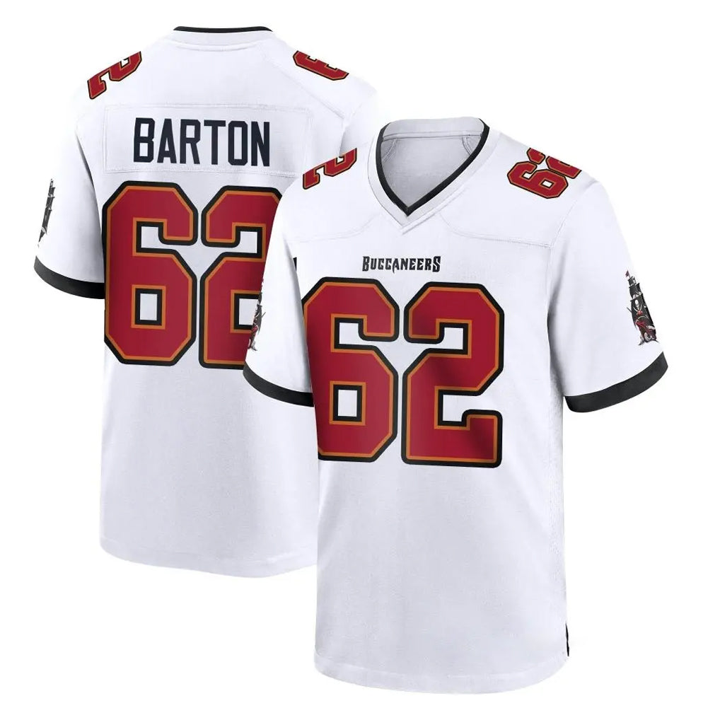 Blackjersey TB.Buccaneers #62 Graham Barton Player White Home Game Stitched Jerseys