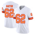 Blackjersey TB.Buccaneers #62 Graham Barton Player White Limited '76 Vapor F.U.S.E. Home Game Stitched Jerseys