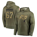 Blackjersey TB.Buccaneers #67 Luke Goedeke Player Olive Salute to Service Pullover Hoodie Home Game Stitched Jerseys
