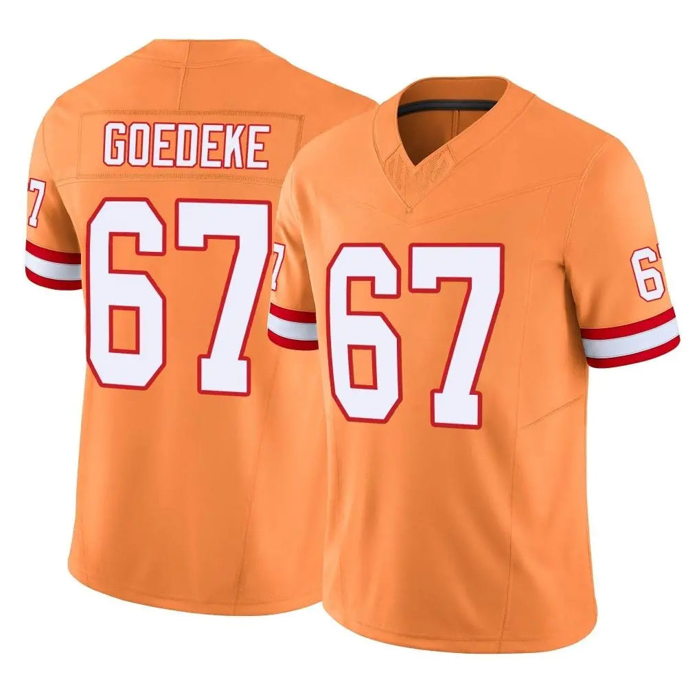 Blackjersey TB.Buccaneers #67 Luke Goedeke Player Orange Limited Vapor F.U.S.E. Home Game Stitched Jerseys