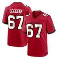 Blackjersey TB.Buccaneers #67 Luke Goedeke Player Red Home Game Stitched Jerseys