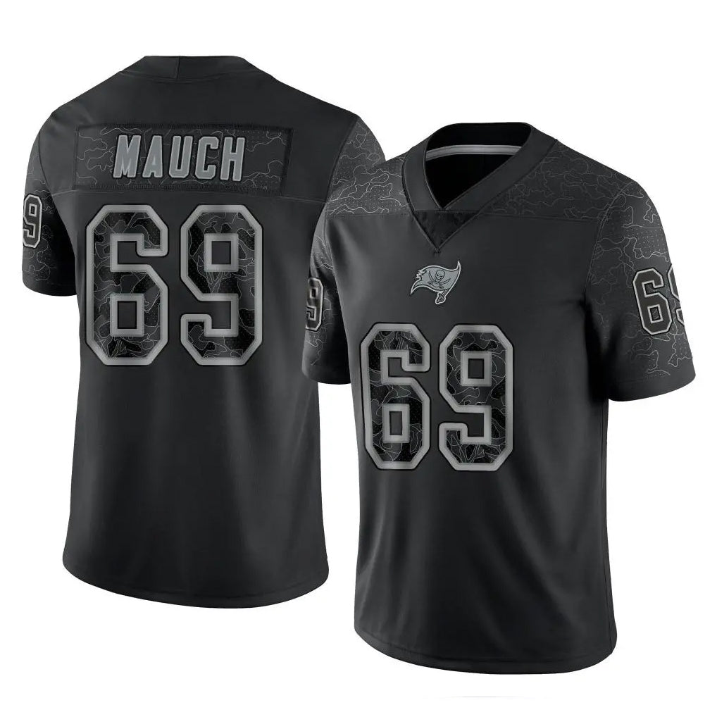 Blackjersey TB.Buccaneers #69 Cody Mauch Player Black Reflective Limited Home Game Stitched Jerseys