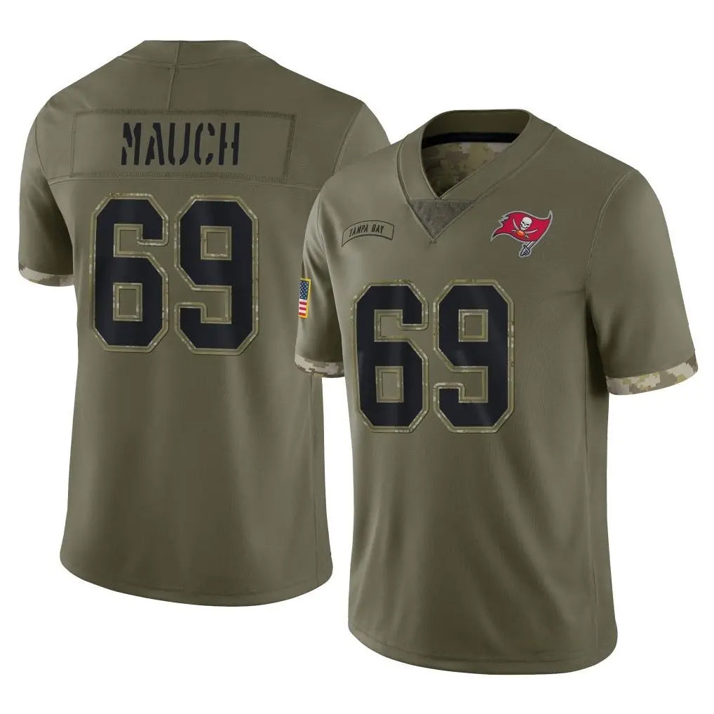 Blackjersey TB.Buccaneers #69 Cody Mauch Player Olive Limited Salute To Service Home Game Stitched Jerseys