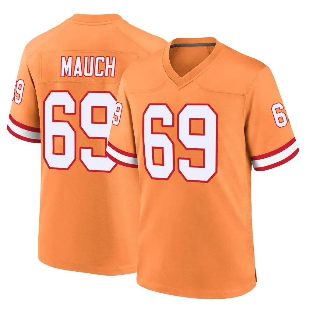 Blackjersey TB.Buccaneers #69 Cody Mauch Player Orange Throwback Home Game Stitched Jerseys