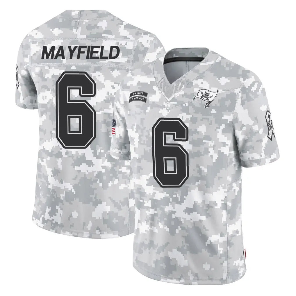 Blackjersey TB.Buccaneers #6 Baker Mayfield Player Arctic Camo Limited Salute To Service Home Game Stitched Jerseys
