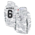 Blackjersey TB.Buccaneers #6 Baker Mayfield Player Arctic Camo Limited Salute to Service Pullover Hoodies Game Stitched Jerseys